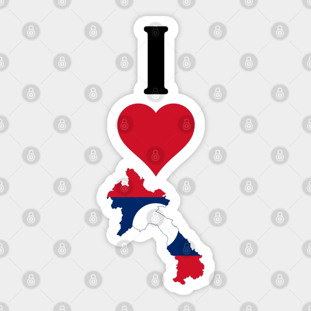 I Heart Laos Vertical I Love Lao National Flag Map Sticker by Sports Stars ⭐⭐⭐⭐⭐